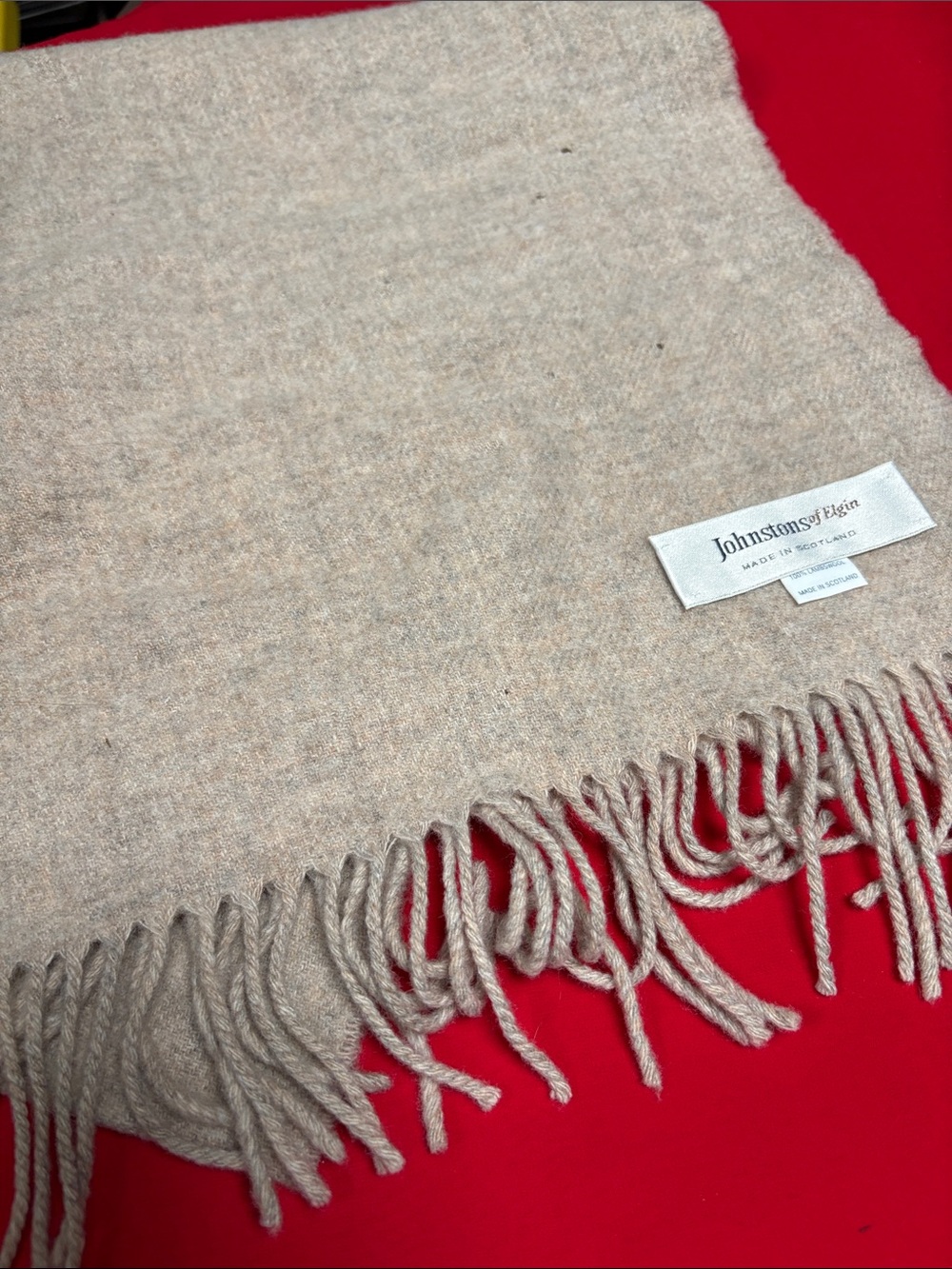 Johnstons of Elgin lambs wool scarf.
